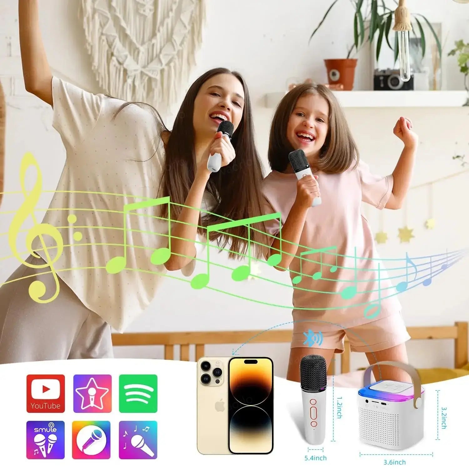 RBG Wireless Karaoke Machine - Dual Microphone