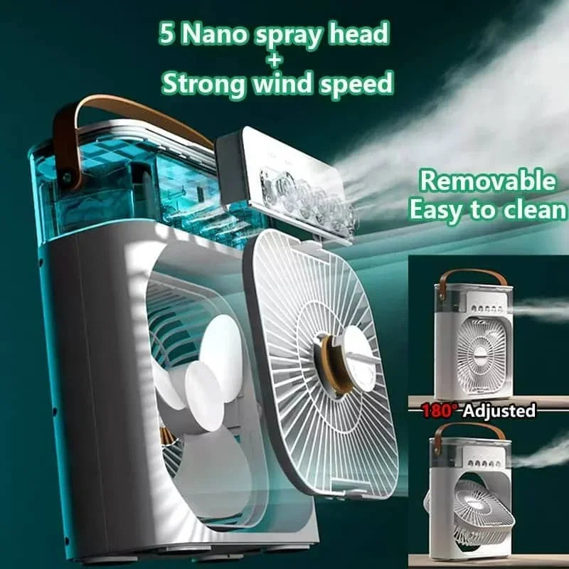 Multifunctional five-hole humidification fan