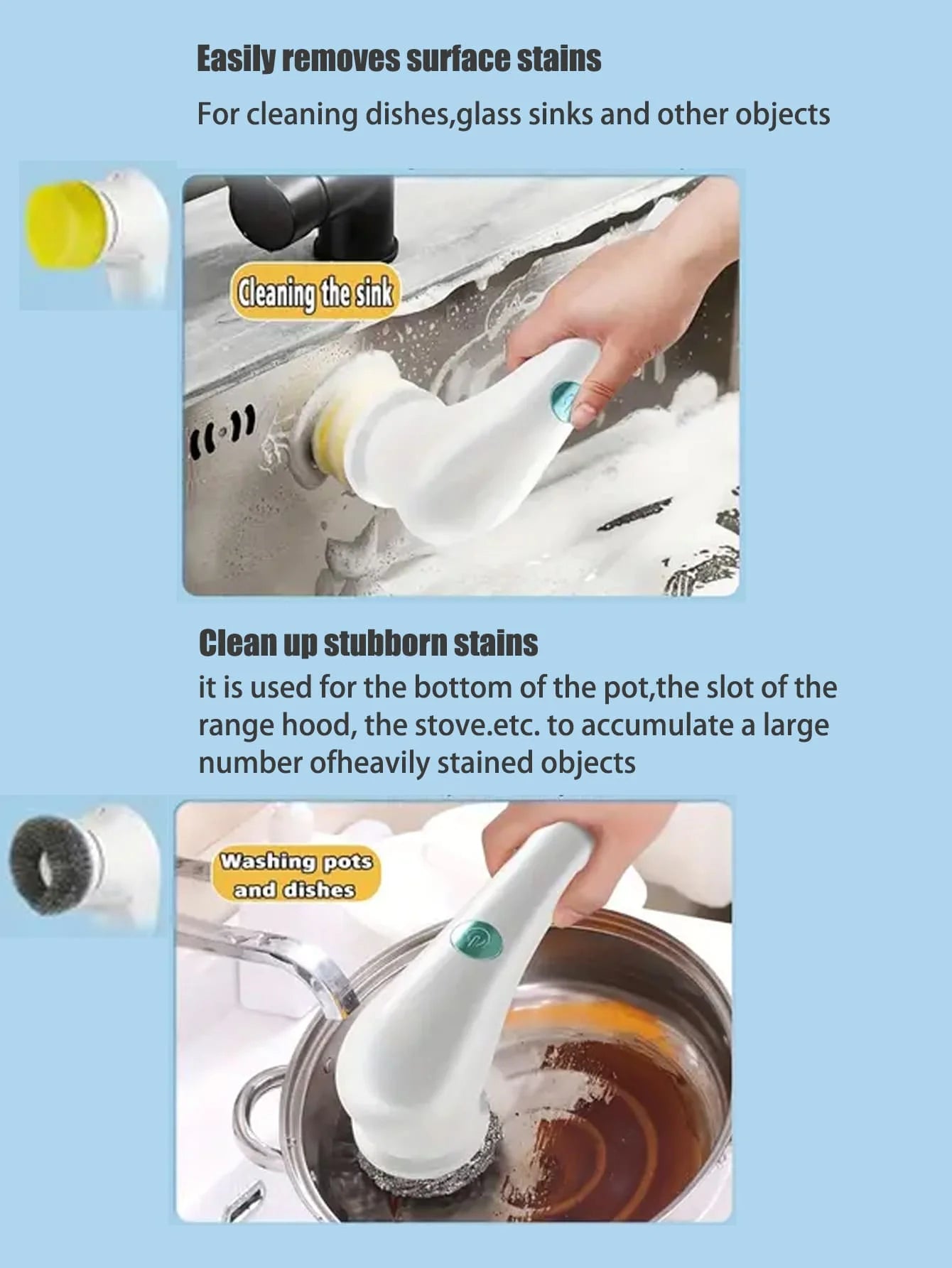 Electric Scrubber - Rotary Cleaning Brush