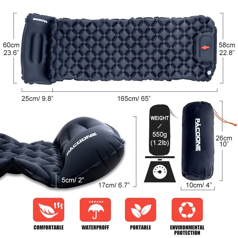 Outdoor Inflatable Camping Mattress / Sleeping Pad