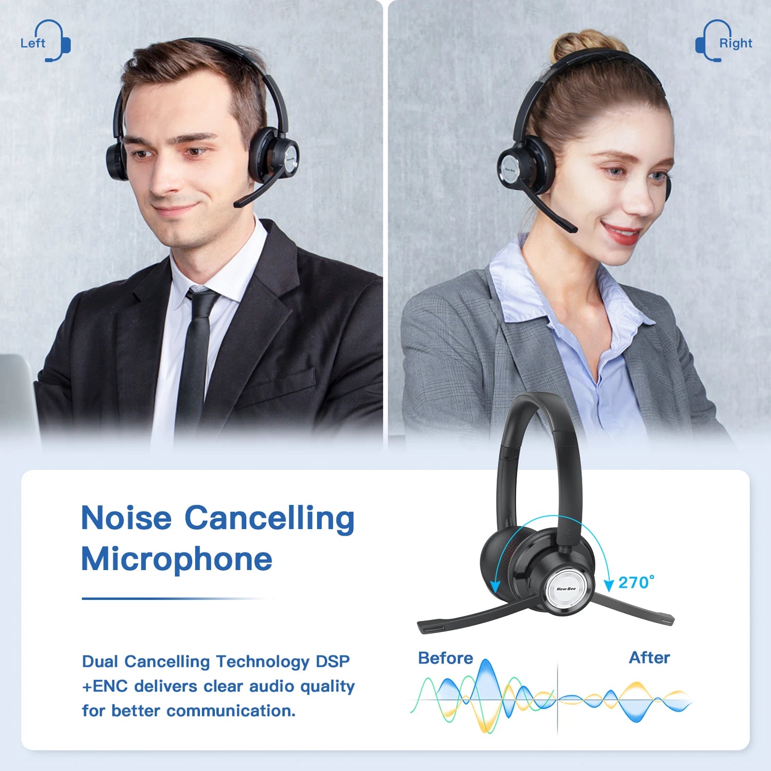 Wireless Headphones with Microphone