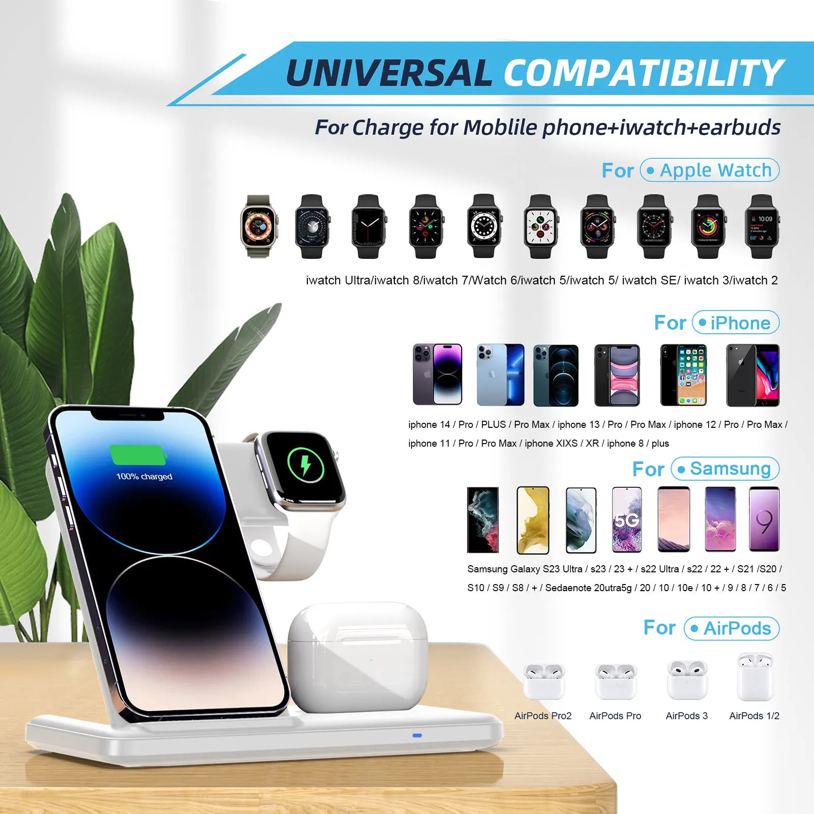 3 In 1 Wireless Phone Charger