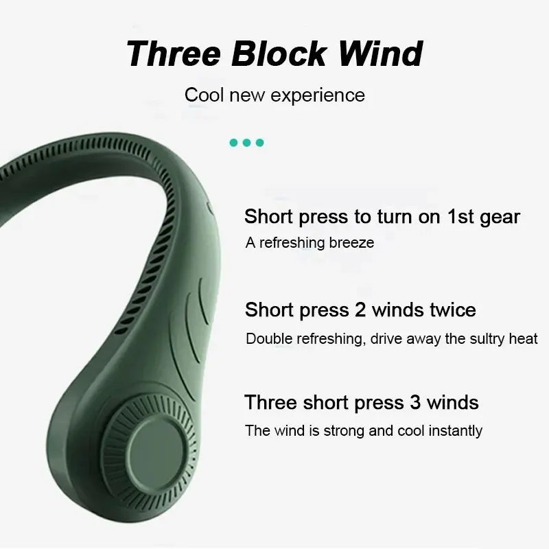 Portable Neck Rechargeable Fan