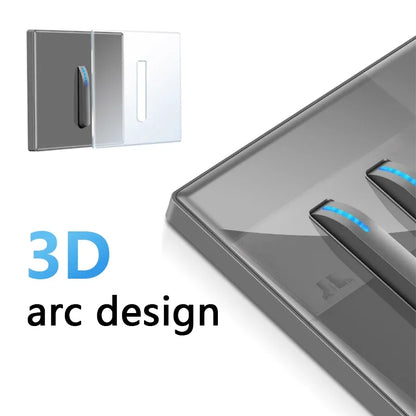 Tempered Glass Wall Light Switch Panel