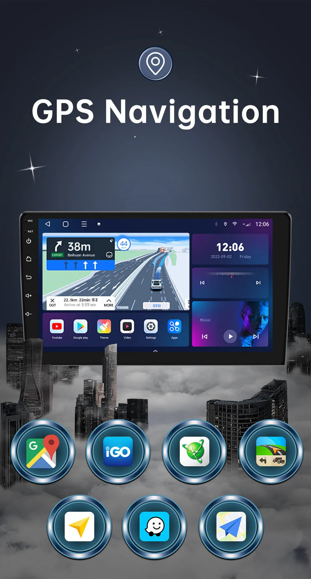 Detachable Car Radio &amp; GPS Navigation