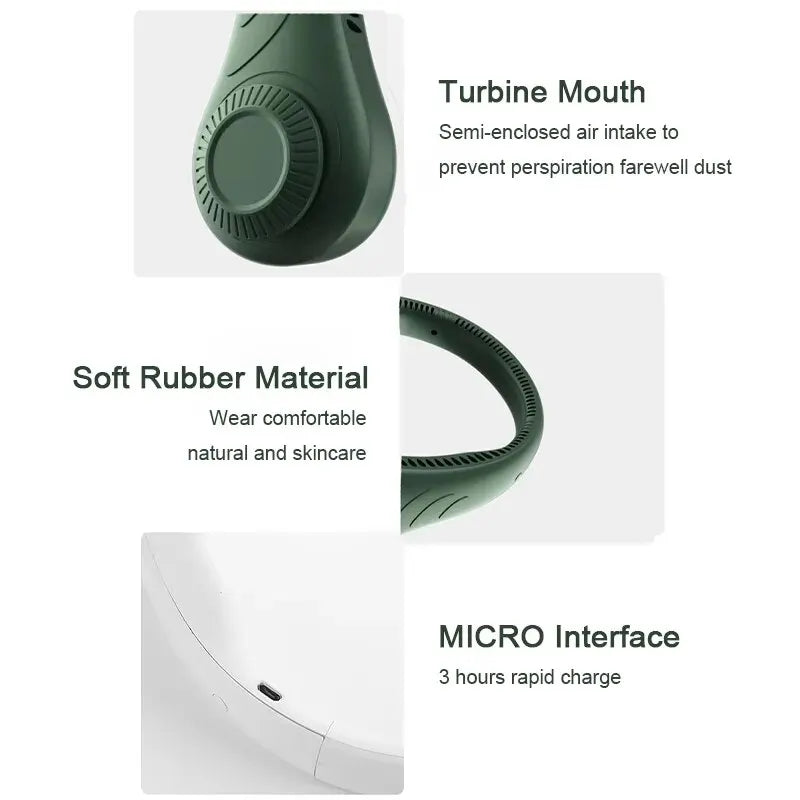 Portable Neck Rechargeable Fan