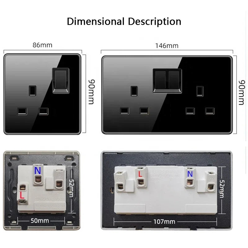 Luxury Tempered Glass Wall Light Switch
