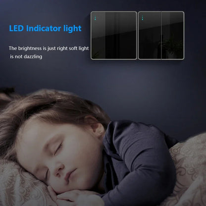 Luxury Tempered Glass Wall Light Switch