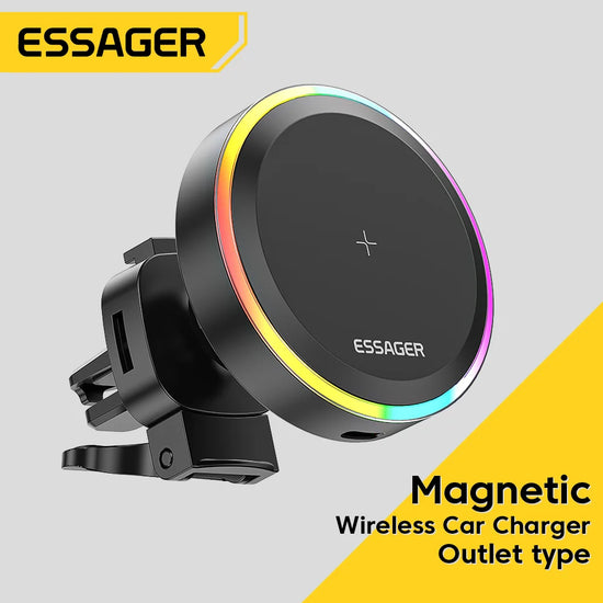 RGB Magnetic Car Phone Holder & Wireless Charger