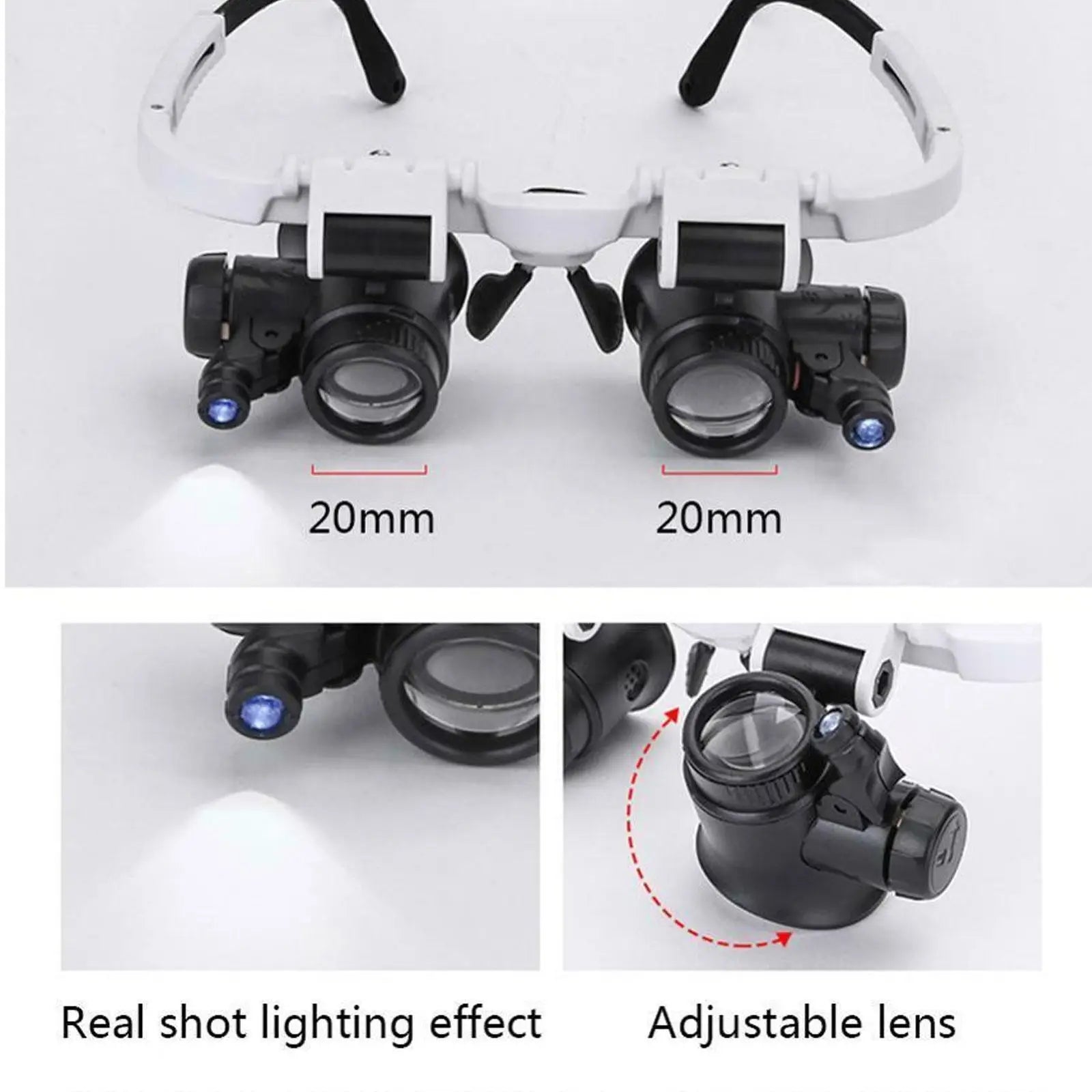 Watch &amp; Jeweler Repair Magnifier Head-Mounted Eye Glasses