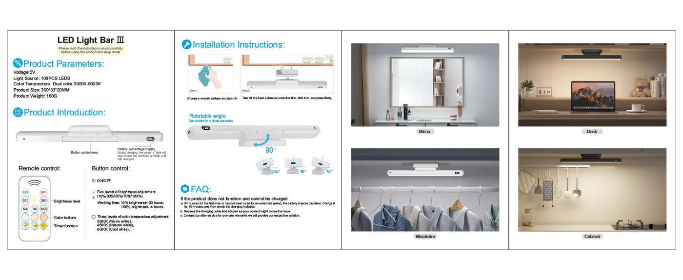 Rechargeable Dimmable Night Light - 3 Colors