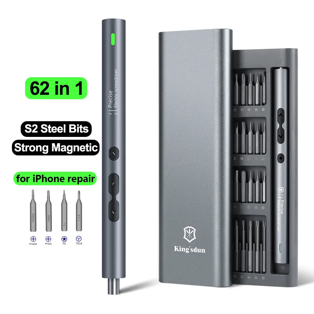 62 in 1 Electric Screw driver Set