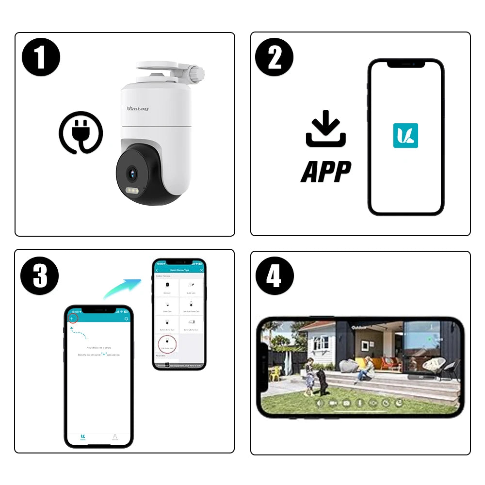 Outdoor 360° WIFI Security Camera With Auto Track