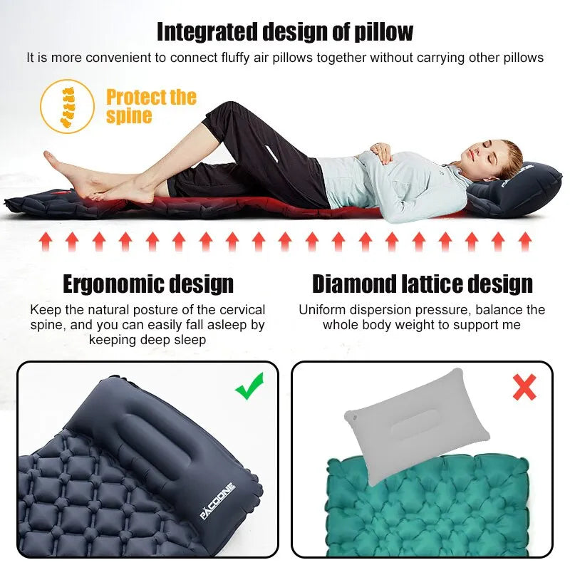 Outdoor Inflatable Camping Mattress / Sleeping Pad