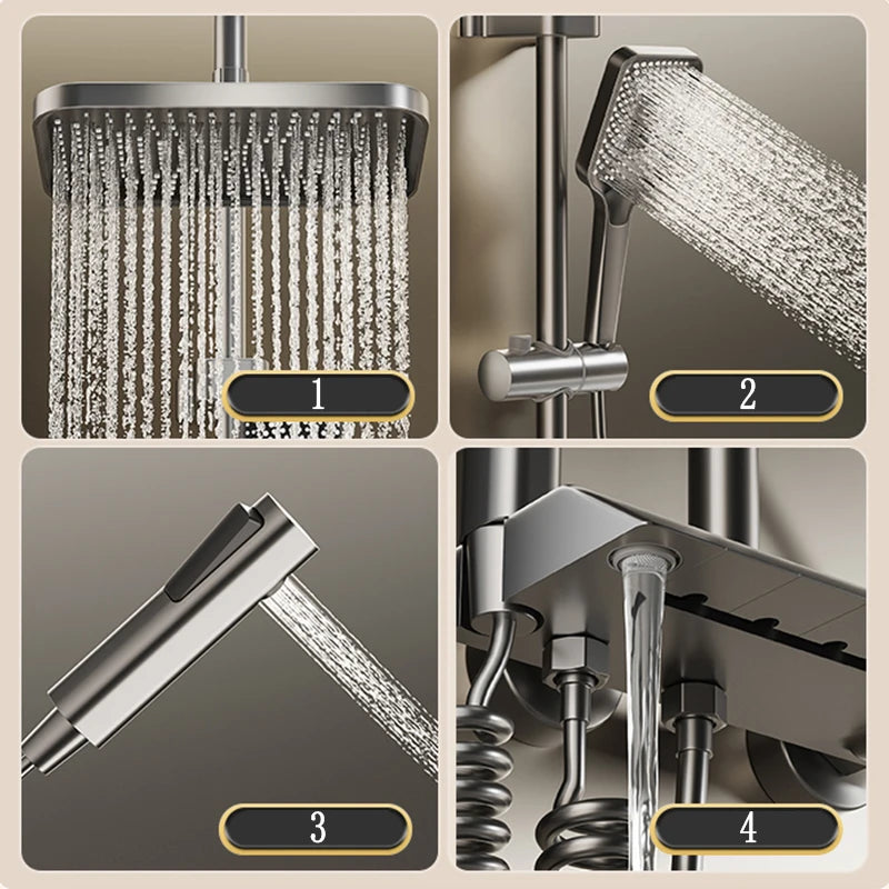 Rain Pressurized Digital LED Shower Sets