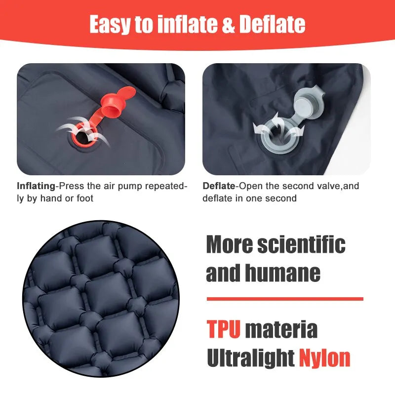 Outdoor Inflatable Camping Mattress / Sleeping Pad