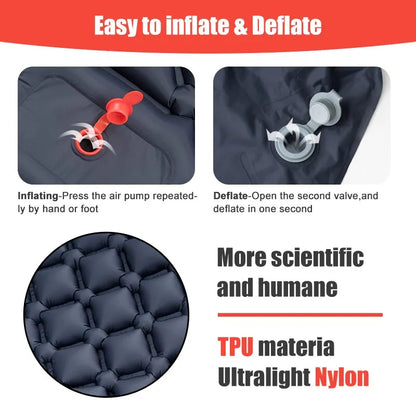 Outdoor Inflatable Camping Mattress / Sleeping Pad