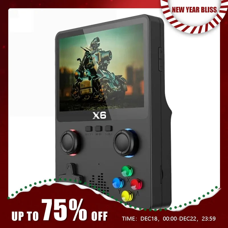 New X6 3.5Inch IPS Screen Handheld Video Game Console