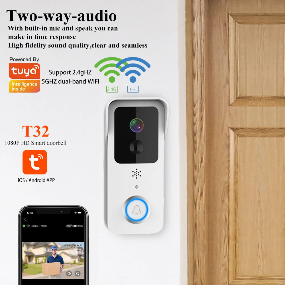 Smart Home Wireless Door Bell, with Camera