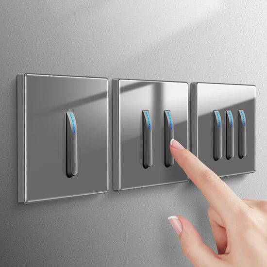 Tempered Glass Wall Light Switch Panel