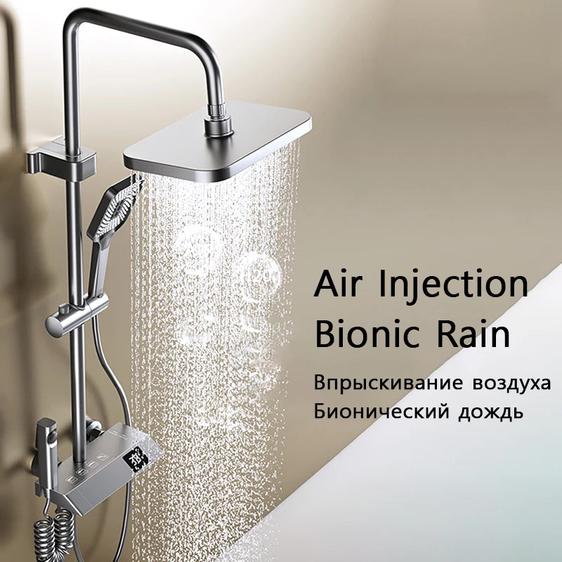 Rain Pressurized Digital LED Shower Sets