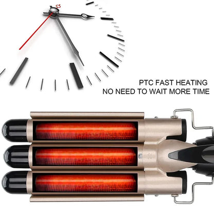 Curling Iron Wand With LCD Temperature Display