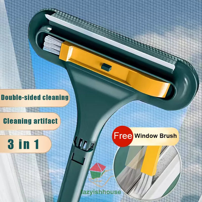 Double-sided Window Glass Cleaner - Telescopic Rod