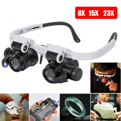 Watch & Jeweler Repair Magnifier Head-Mounted Eye Glasses