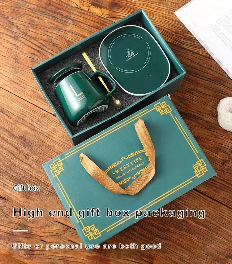 Ceramic Thermostat Tea/Coffee Mug with Spoon - Gift Box