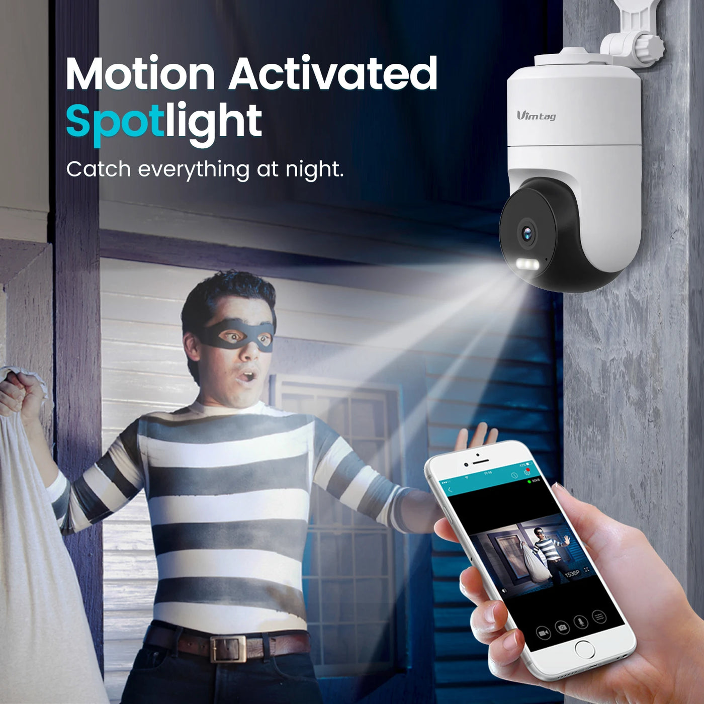 Outdoor 360° WIFI Security Camera With Auto Track