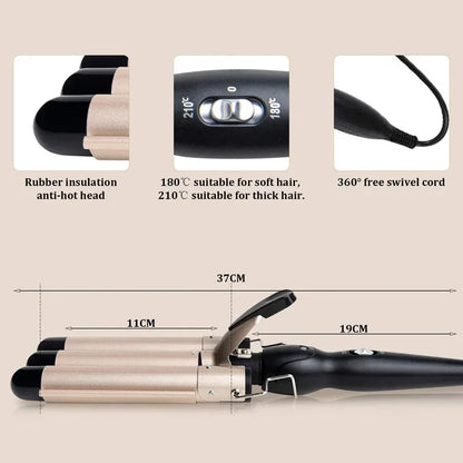 Curling Iron Wand With LCD Temperature Display