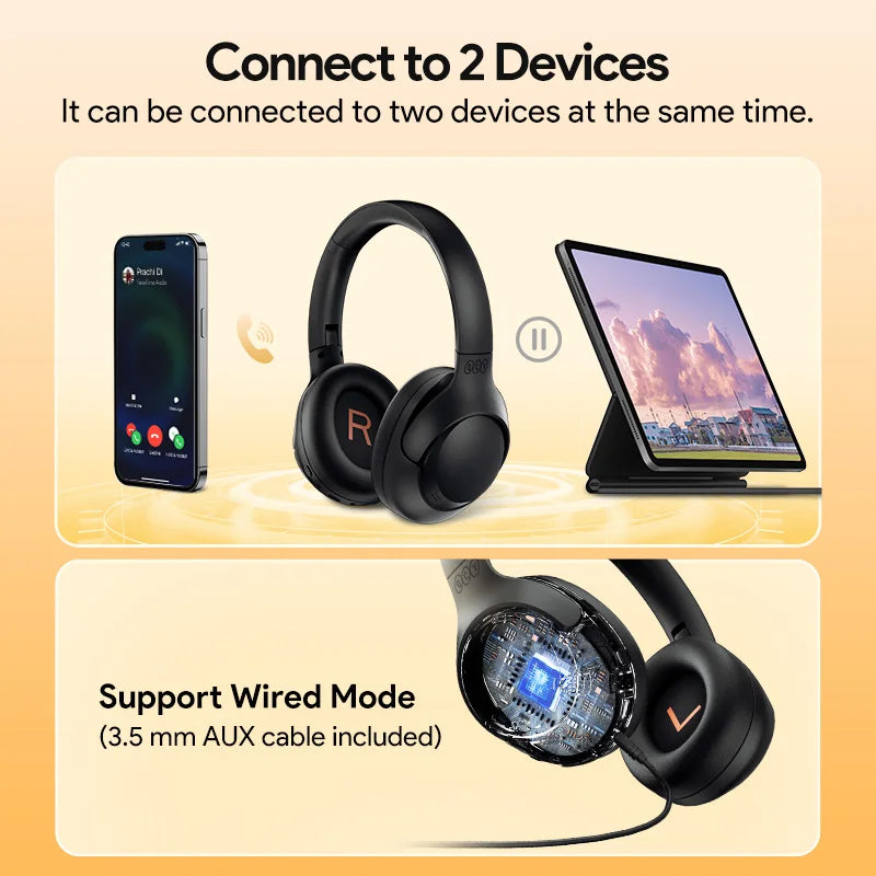 Active Noise Cancelling Wireless Bluetooth Headphones