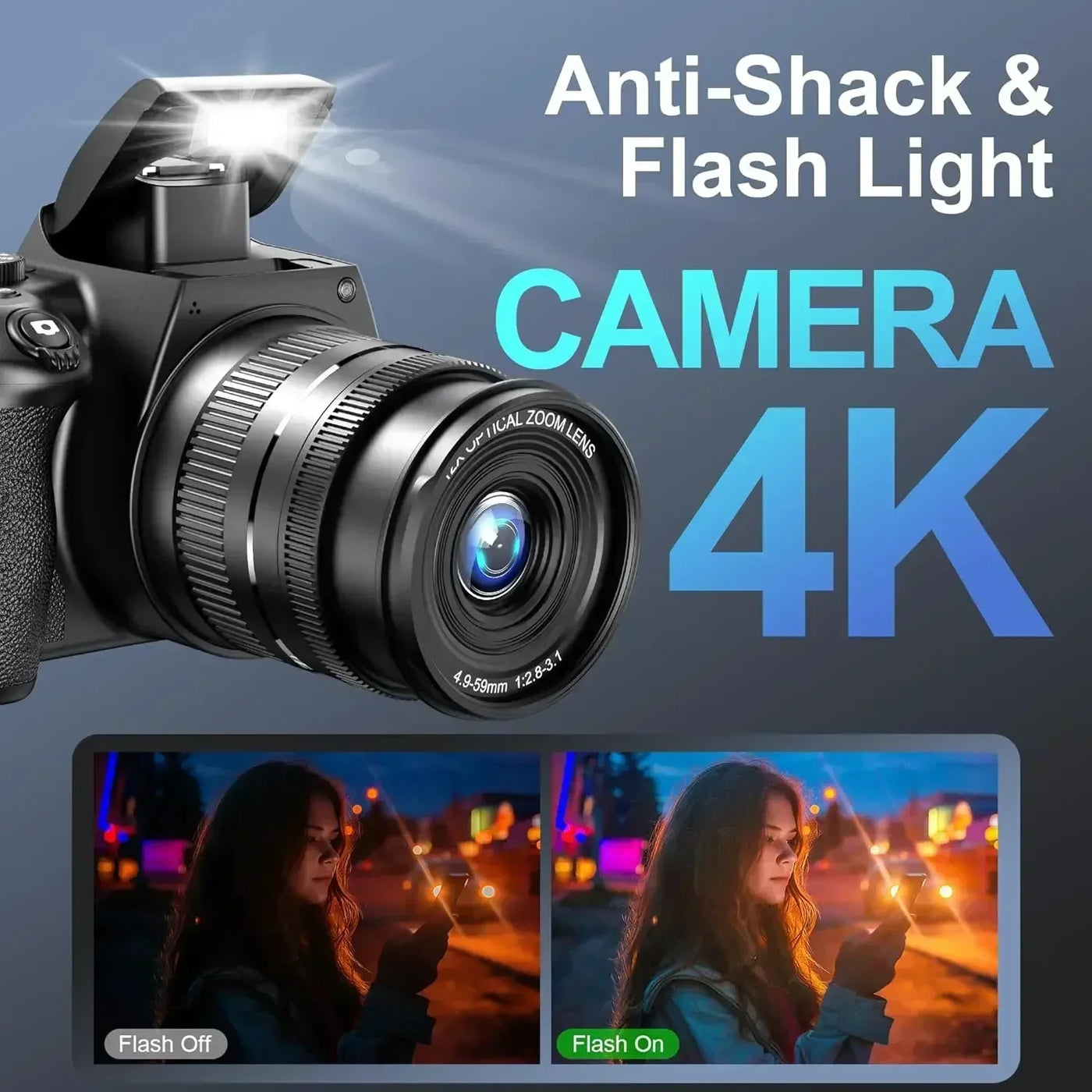 4K HD Digital Camera for Photography & Vlogging