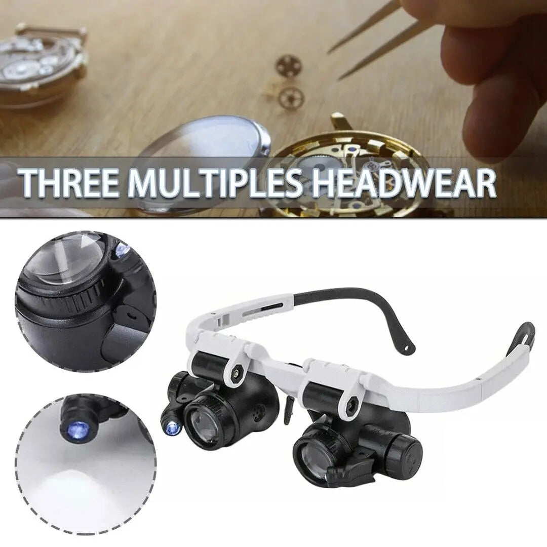 Watch & Jeweler Repair Magnifier Head-Mounted Eye Glasses