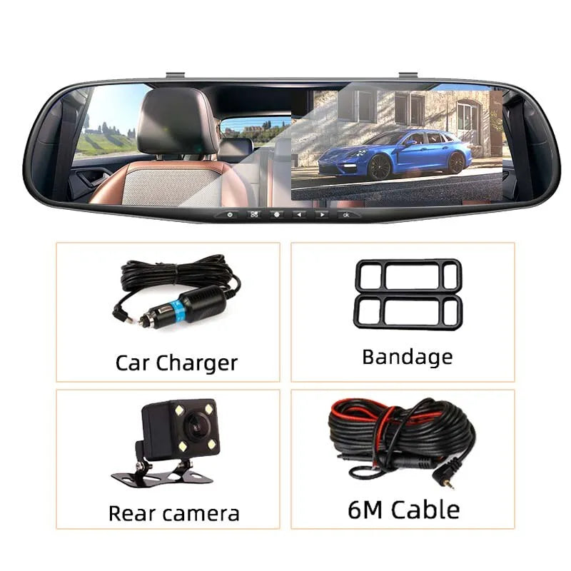 Large Rear View Mirror Automotive Video Recorder