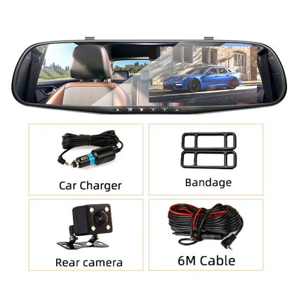 Large Rear View Mirror Automotive Video Recorder