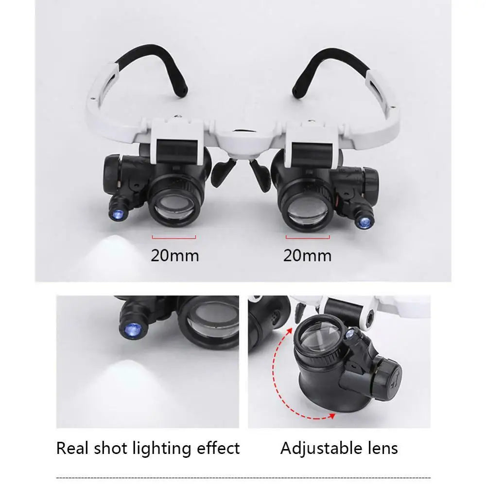 Watch &amp; Jeweler Repair Magnifier Head-Mounted Eye Glasses